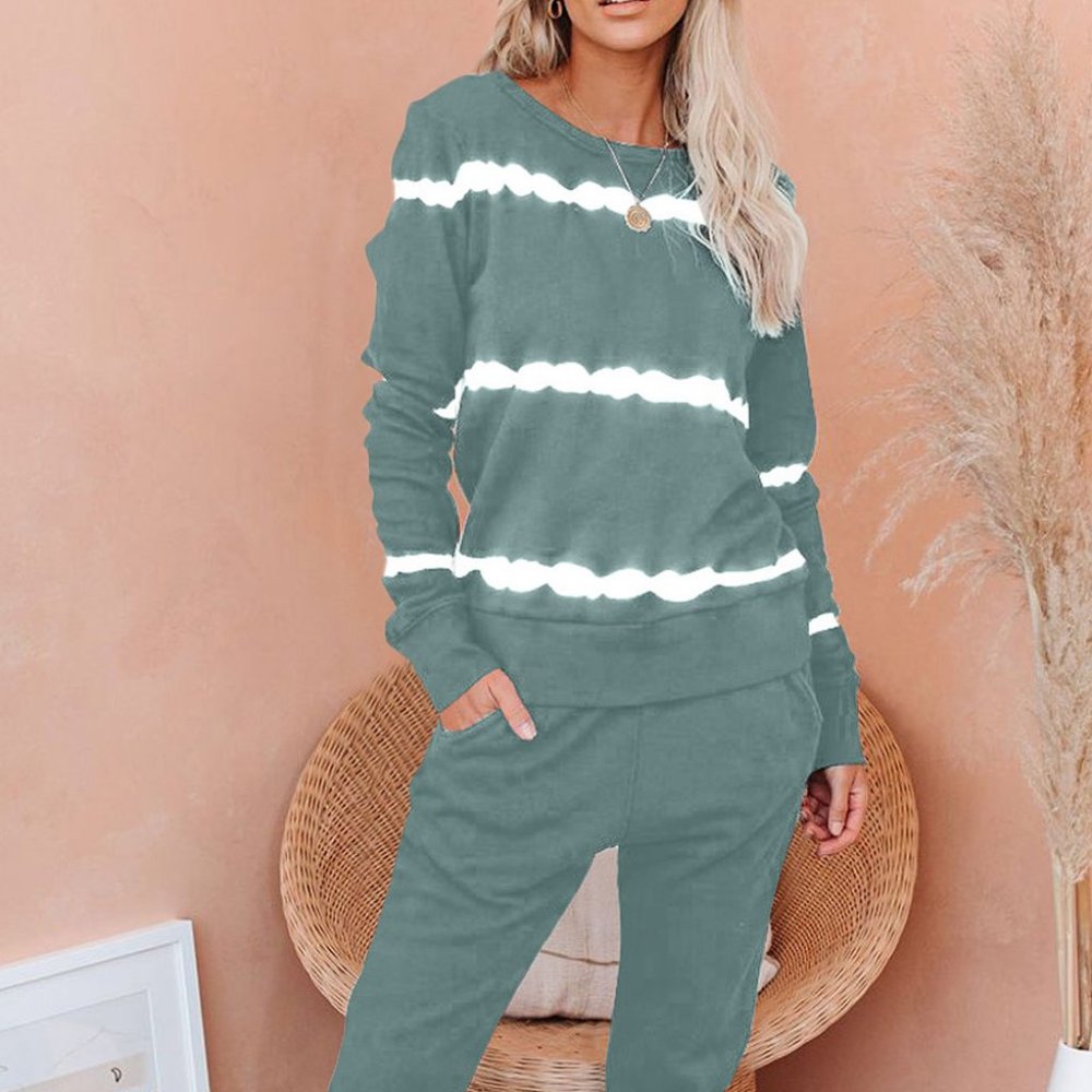 Stripe long sleeve and Jogger Lounge Set